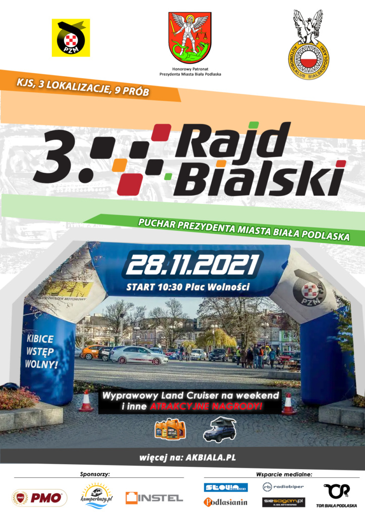 3 Rajd Bialski Plakat 2 Automobilklub Bialskopodlaski